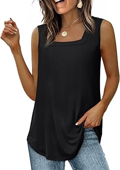 Tops for Women Summer Outfits 2025 Square Neck Casual Shirts Blouses